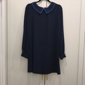 Peter Pan collar navy shift dress